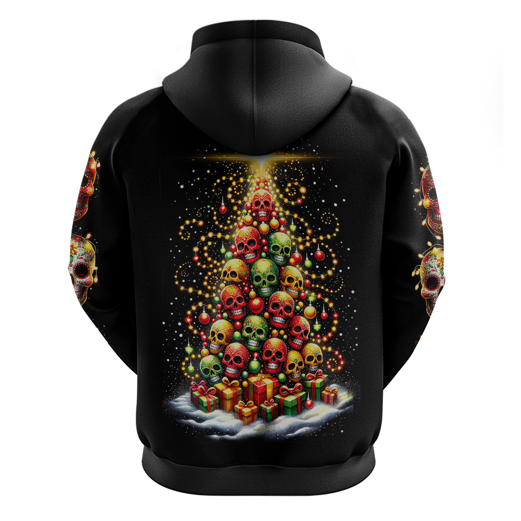 Christmas Sugar Skull Hoodie Christmas Tree Sugar Skull - Wonder Print Shop