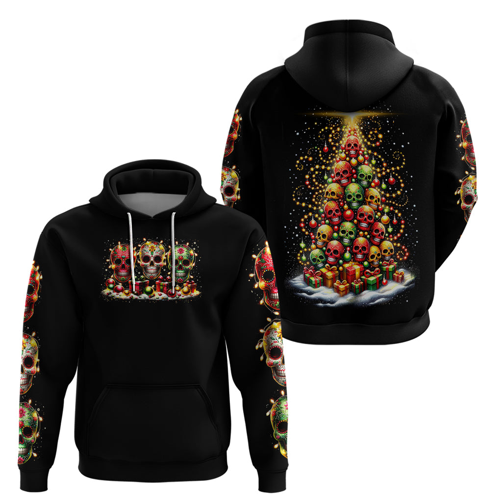 Christmas Sugar Skull Hoodie Christmas Tree Sugar Skull - Wonder Print Shop
