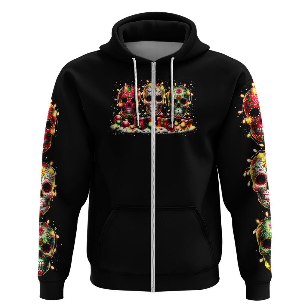 Christmas Sugar Skull Hoodie Christmas Tree Sugar Skull - Wonder Print Shop
