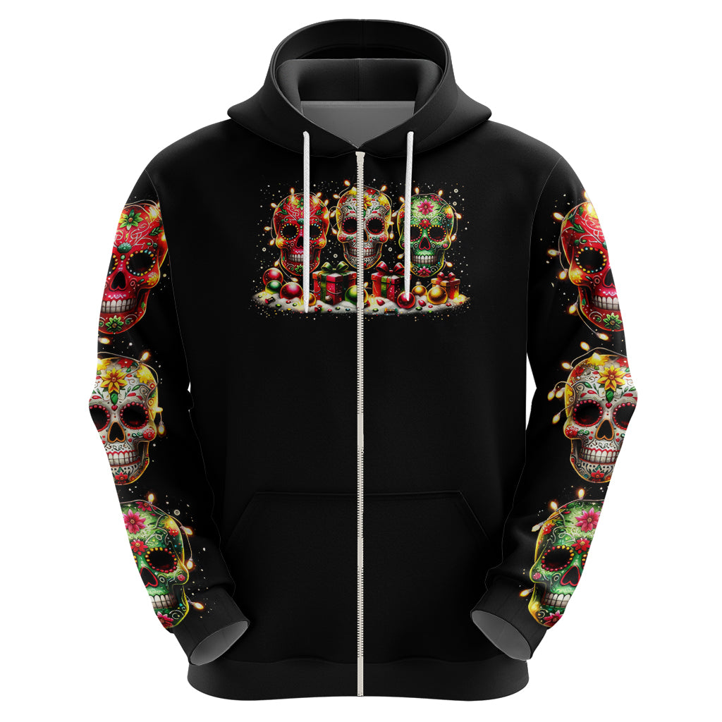 Christmas Sugar Skull Hoodie Christmas Tree Sugar Skull - Wonder Print Shop