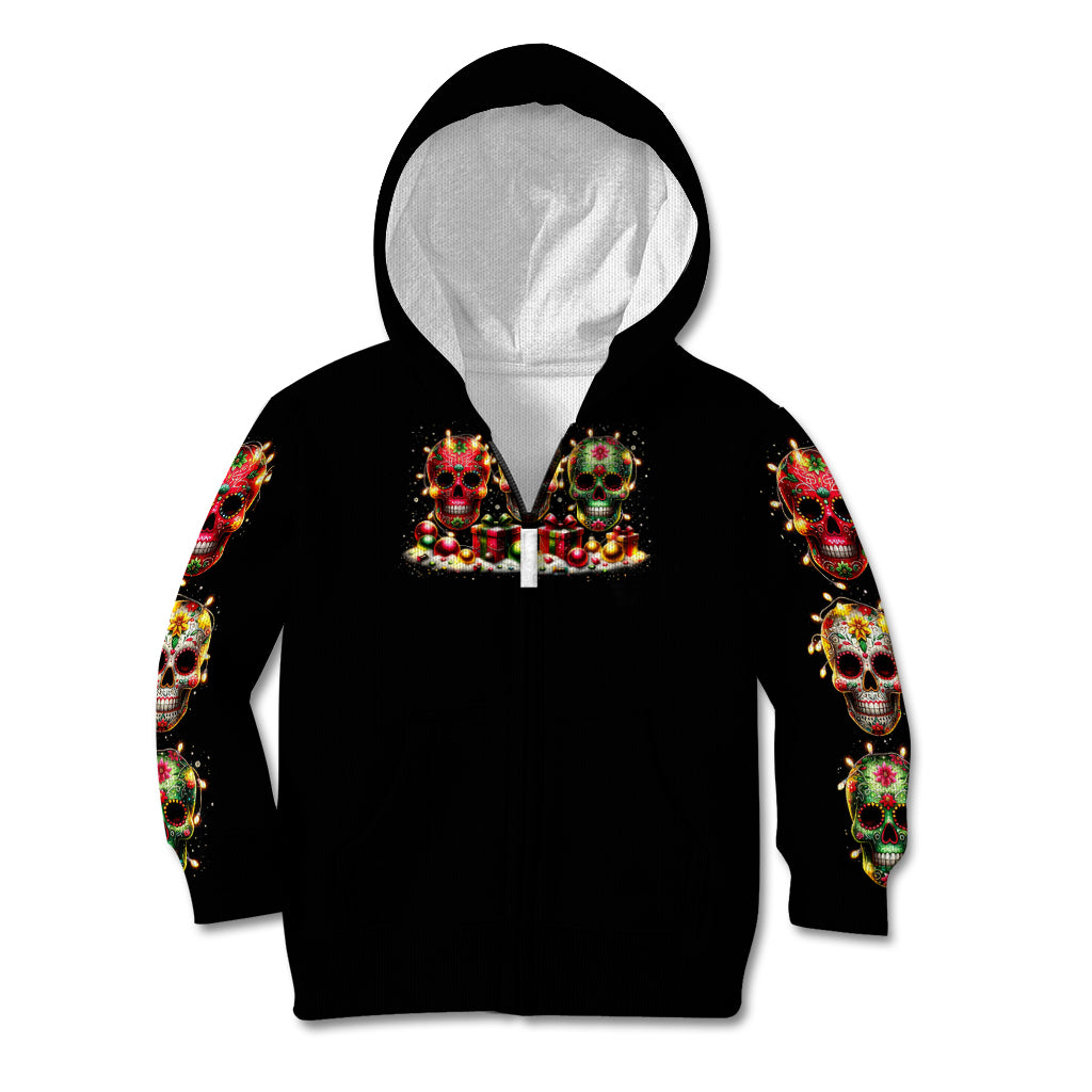 Christmas Sugar Skull Kid Hoodie Christmas Tree Sugar Skull - Wonder Print Shop