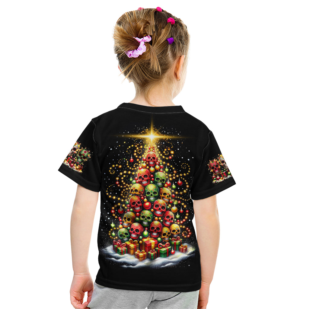 Christmas Sugar Skull Kid T Shirt Christmas Tree Sugar Skull - Wonder Print Shop
