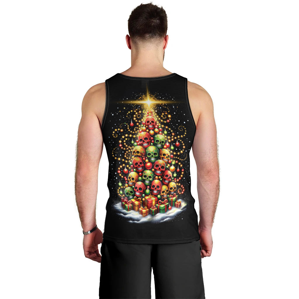 Christmas Sugar Skull Men Tank Top Christmas Tree Sugar Skull - Wonder Print Shop