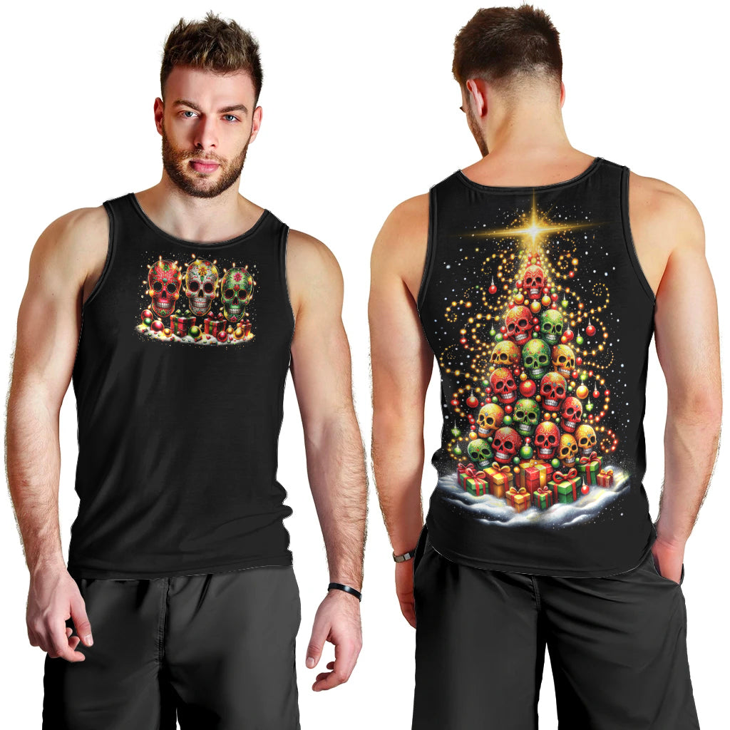 Christmas Sugar Skull Men Tank Top Christmas Tree Sugar Skull - Wonder Print Shop