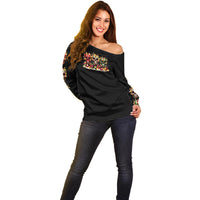 Christmas Sugar Skull Off Shoulder Sweater Christmas Tree Sugar Skull - Wonder Print Shop