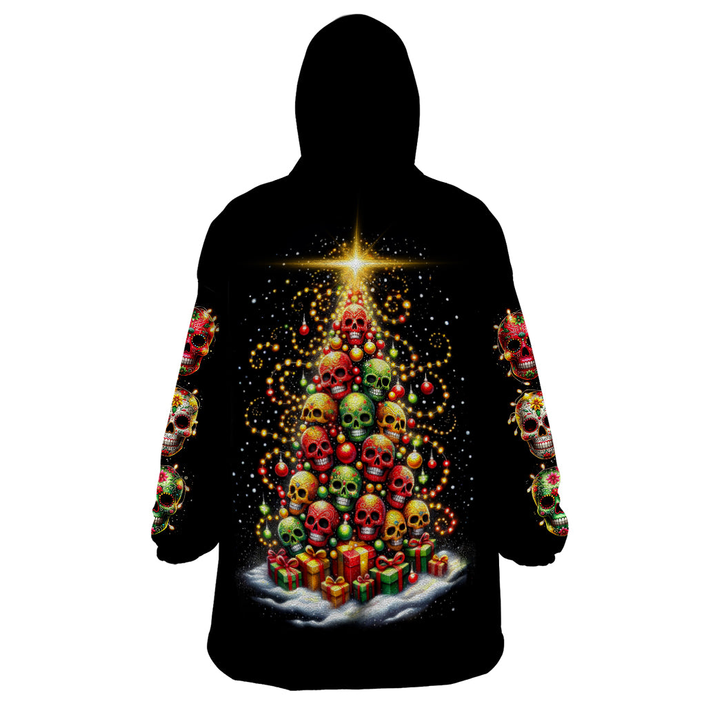 Christmas Sugar Skull Wearable Blanket Hoodie Christmas Tree Sugar Skull - Wonder Print Shop