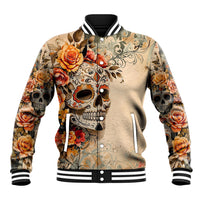 Sugar Skull Baseball Jacket Rose Sugar Skull Vintage - Wonder Print Shop