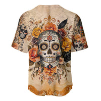 Sugar Skull Baseball Jersey Rose Sugar Skull Vintage - Wonder Print Shop