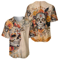 Sugar Skull Baseball Jersey Rose Sugar Skull Vintage - Wonder Print Shop