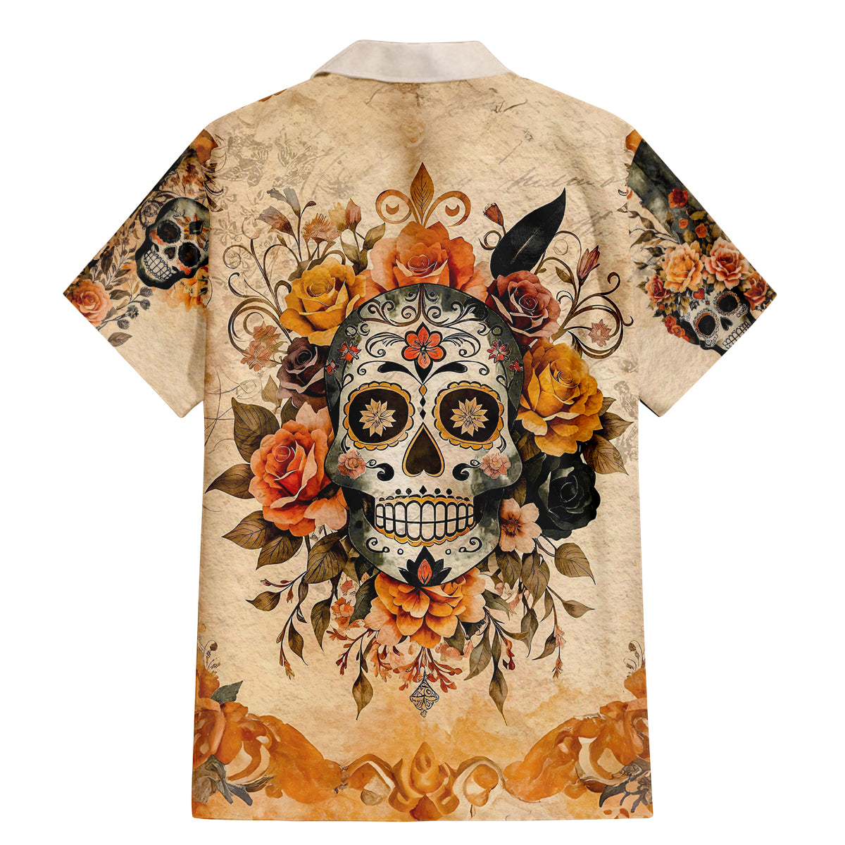 Sugar Skull Family Matching Mermaid Dress and Hawaiian Shirt Rose Sugar Skull Vintage - Wonder Print Shop