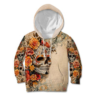Sugar Skull Kid Hoodie Rose Sugar Skull Vintage - Wonder Print Shop