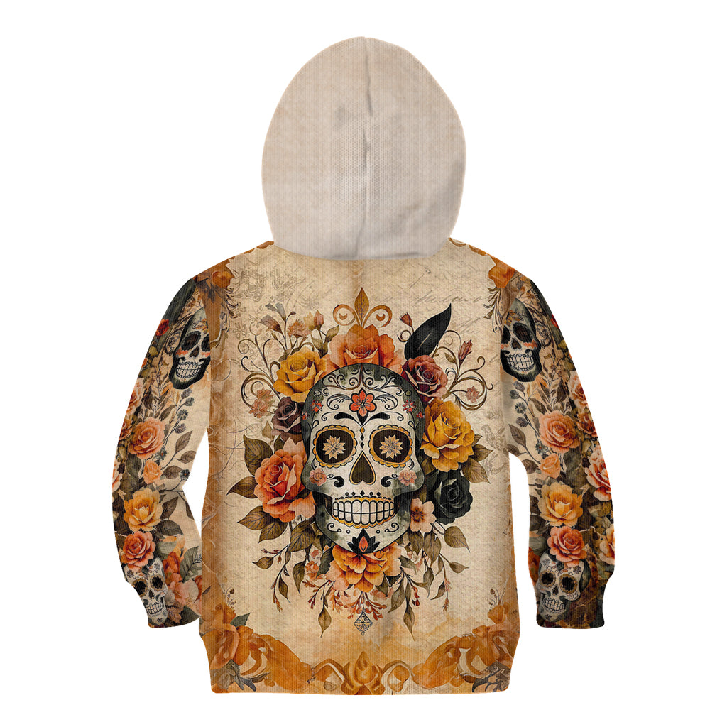 Sugar Skull Kid Hoodie Rose Sugar Skull Vintage - Wonder Print Shop