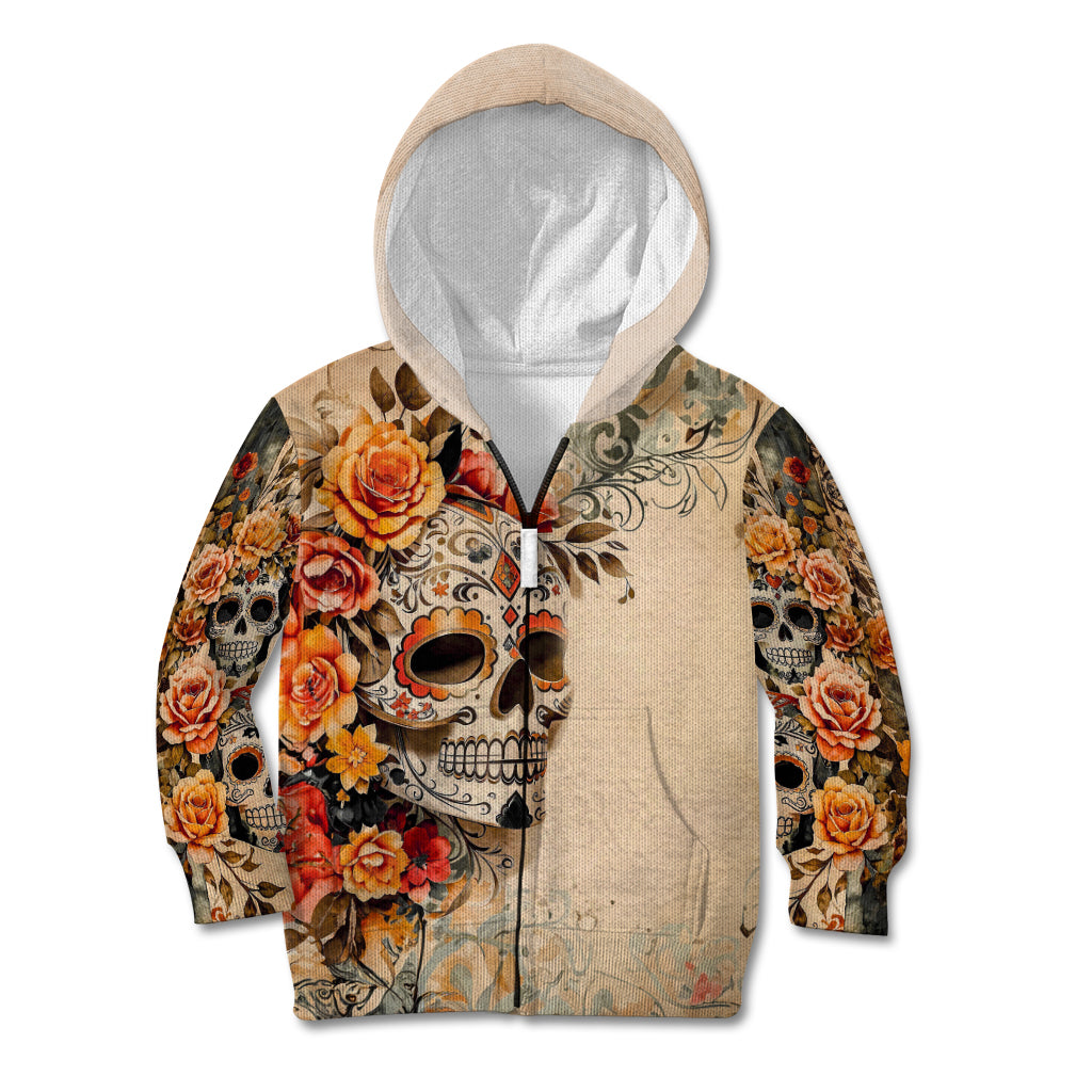 Sugar Skull Kid Hoodie Rose Sugar Skull Vintage - Wonder Print Shop
