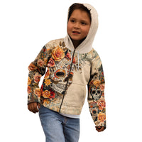 Sugar Skull Kid Hoodie Rose Sugar Skull Vintage - Wonder Print Shop