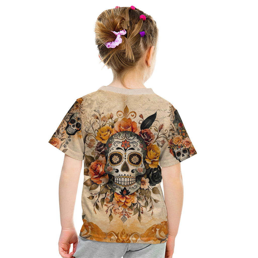 Sugar Skull Kid T Shirt Rose Sugar Skull Vintage - Wonder Print Shop