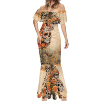 Sugar Skull Mermaid Dress Rose Sugar Skull Vintage - Wonder Print Shop