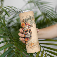 Sugar Skull Skinny Tumbler Rose Sugar Skull Vintage - Wonder Print Shop