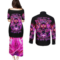 Thunder Skull Couples Matching Puletasi Dress and Long Sleeve Button Shirt I May Be Not Perfect But At Least I'm Not You - Wonder Print Shop
