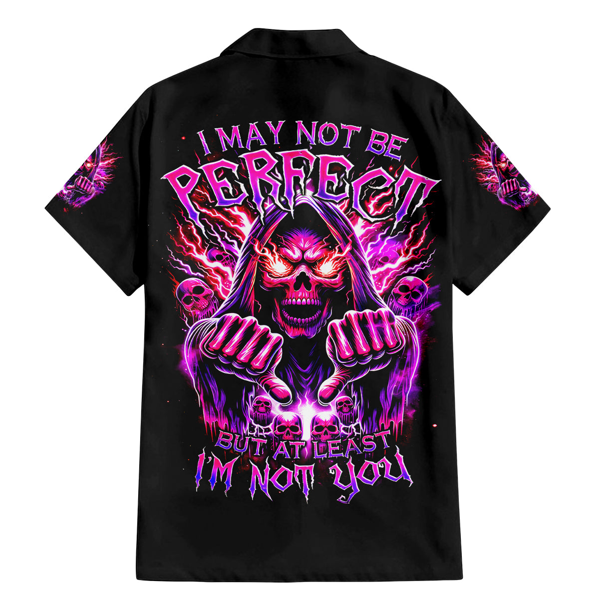 Thunder Skull Family Matching Mermaid Dress and Hawaiian Shirt I May Be Not Perfect But At Least I'm Not You - Wonder Print Shop