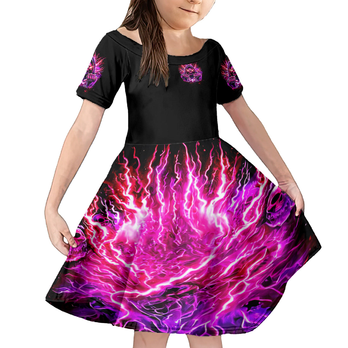 Thunder Skull Family Matching Off Shoulder Long Sleeve Dress and Hawaiian Shirt I May Be Not Perfect But At Least I'm Not You - Wonder Print Shop