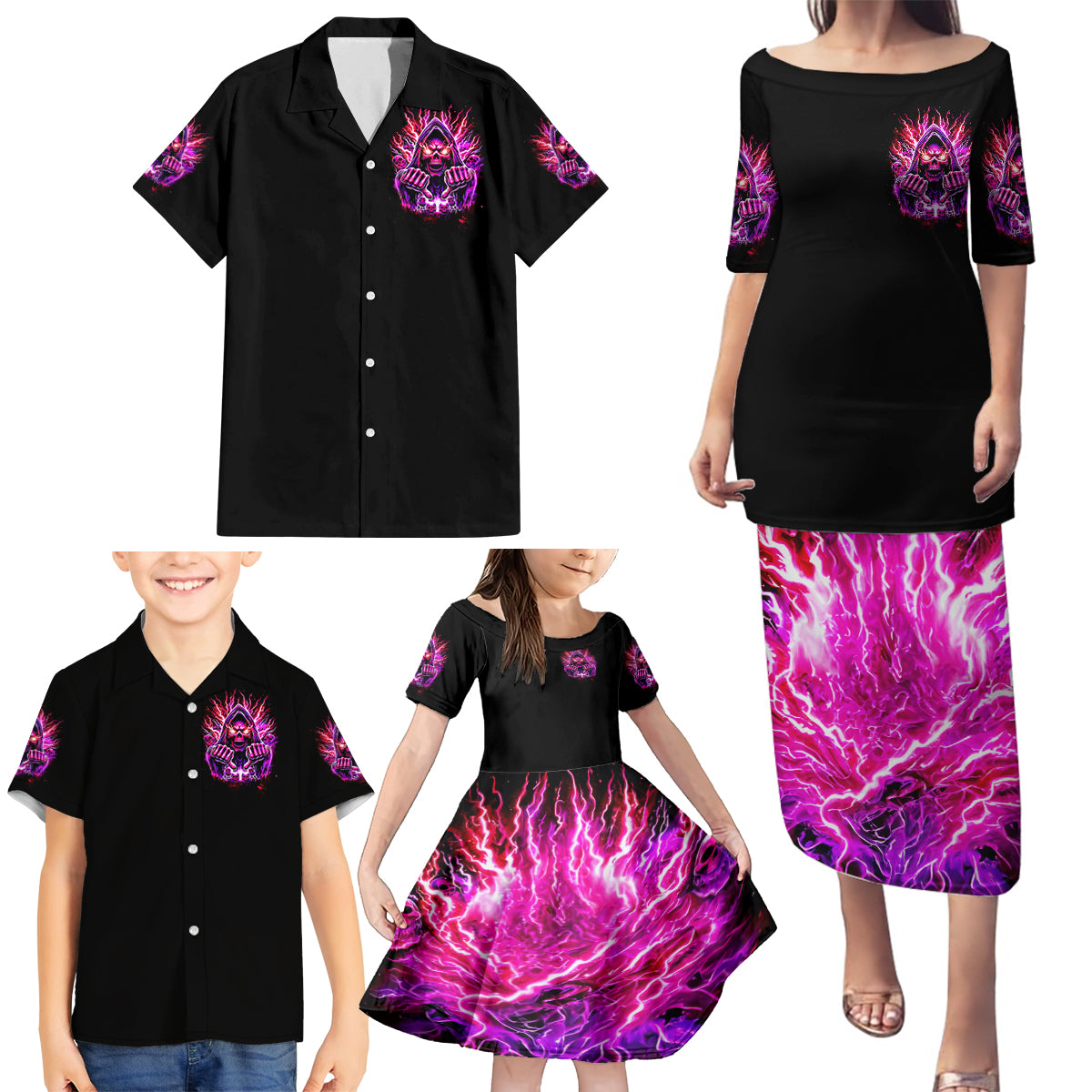 Thunder Skull Family Matching Puletasi Dress and Hawaiian Shirt I May Be Not Perfect But At Least I'm Not You - Wonder Print Shop