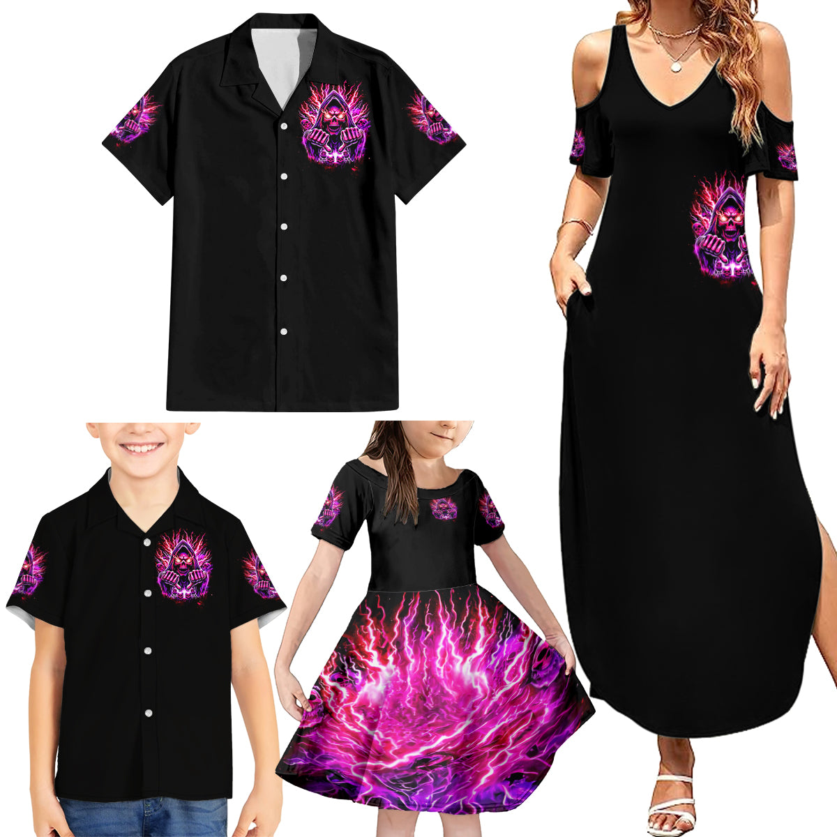 Thunder Skull Family Matching Summer Maxi Dress and Hawaiian Shirt I May Be Not Perfect But At Least I'm Not You - Wonder Print Shop