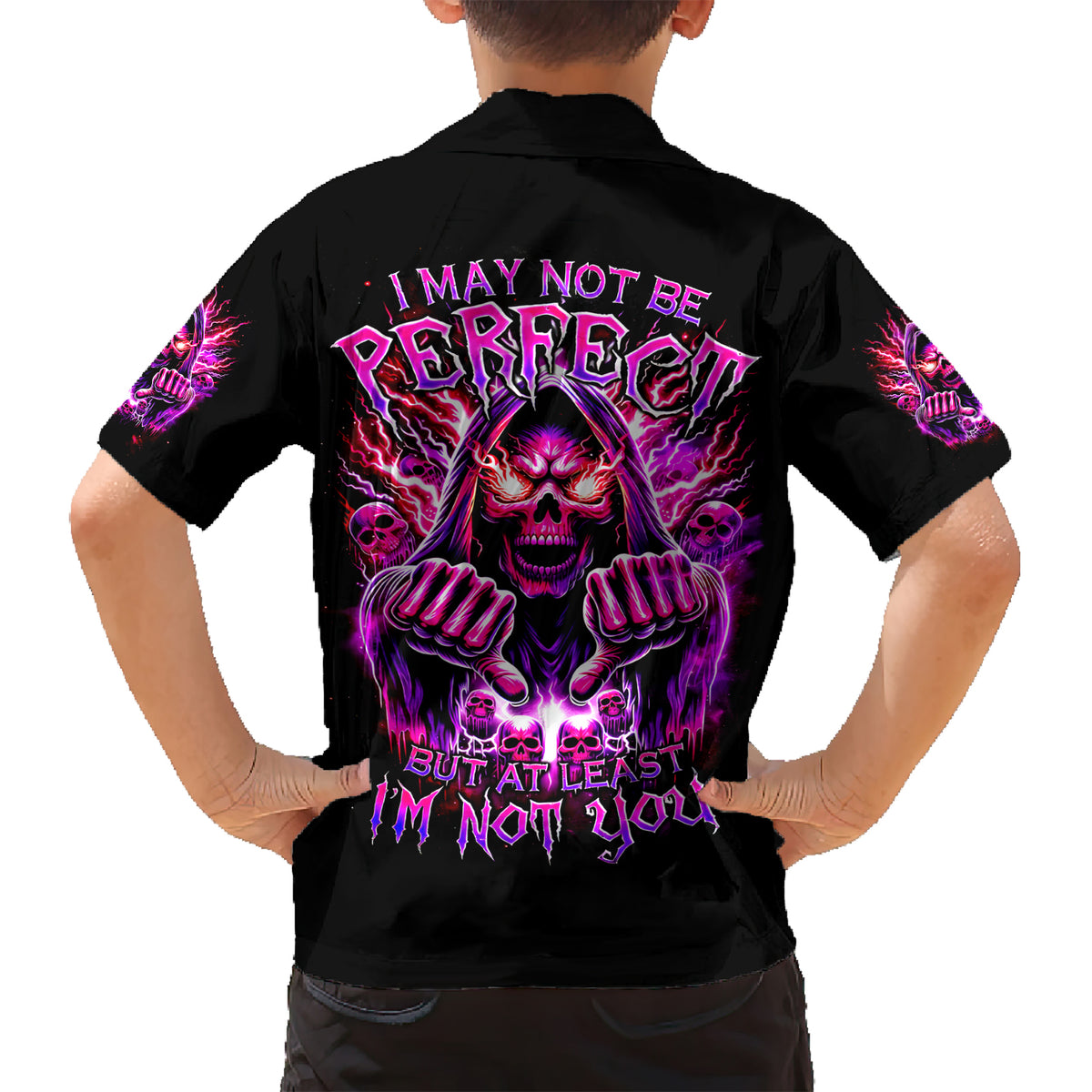 Thunder Skull Kid Hawaiian Shirt I May Be Not Perfect But At Least I'm Not You - Wonder Print Shop