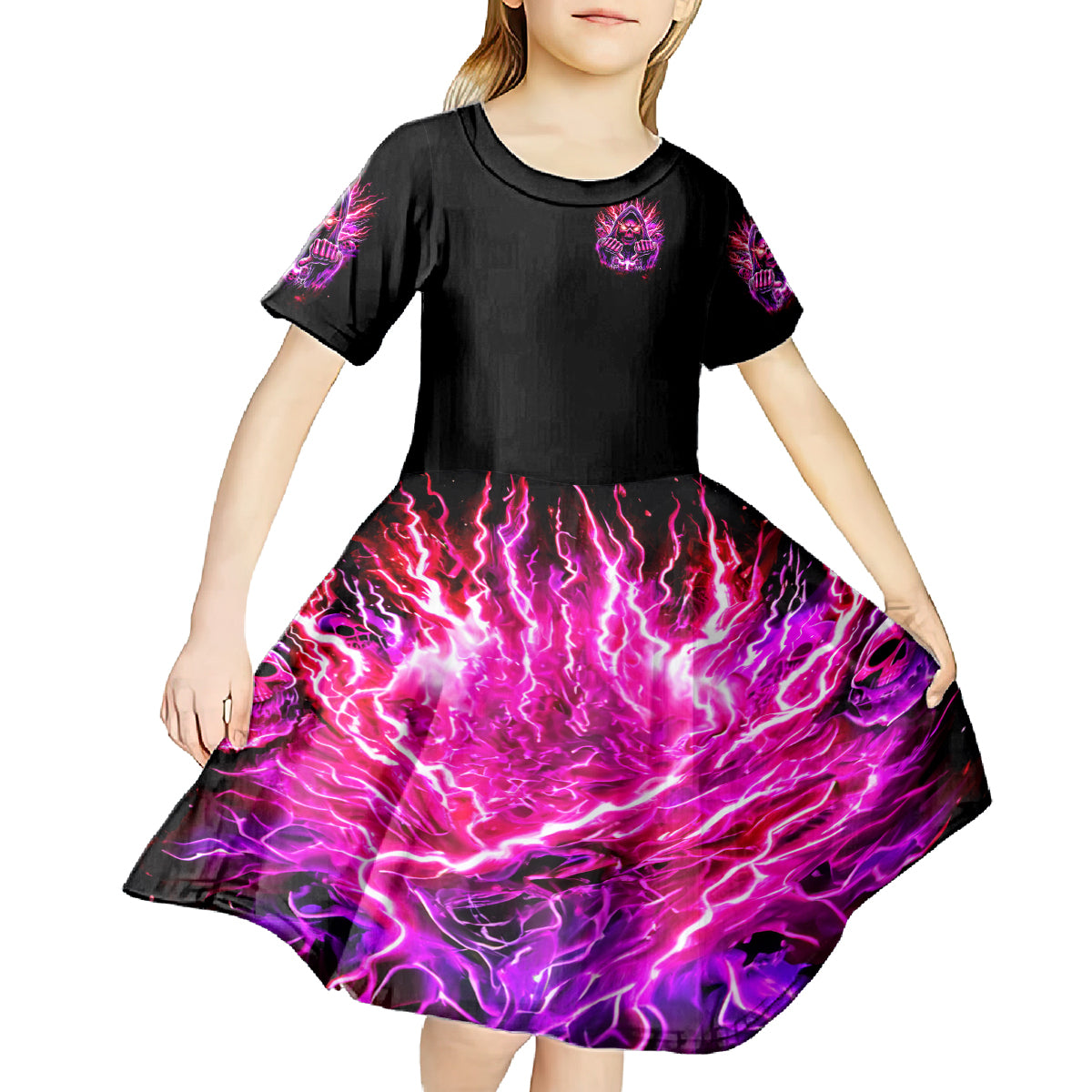 Thunder Skull Kid Short Sleeve Dress I May Be Not Perfect But At Least I'm Not You - Wonder Print Shop
