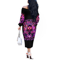 Thunder Skull Off The Shoulder Long Sleeve Dress I May Be Not Perfect But At Least I'm Not You - Wonder Print Shop