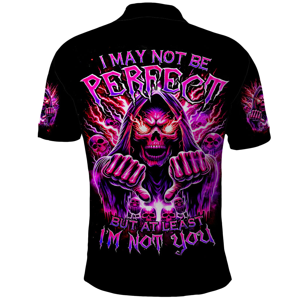 Thunder Skull Polo Shirt I May Be Not Perfect But At Least I'm Not You - Wonder Print Shop