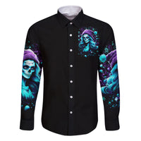 Christmas Skull Girl Family Matching Summer Maxi Dress and Hawaiian Shirt Warning This Tattooed Girl Does Not Play With Stupid People - Wonder Print Shop