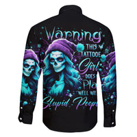 Christmas Skull Girl Family Matching Summer Maxi Dress and Hawaiian Shirt Warning This Tattooed Girl Does Not Play With Stupid People - Wonder Print Shop