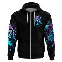 Christmas Skull Girl Hoodie Warning This Tattooed Girl Does Not Play With Stupid People - Wonder Print Shop