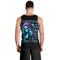 Christmas Skull Girl Men Tank Top Warning This Tattooed Girl Does Not Play With Stupid People - Wonder Print Shop