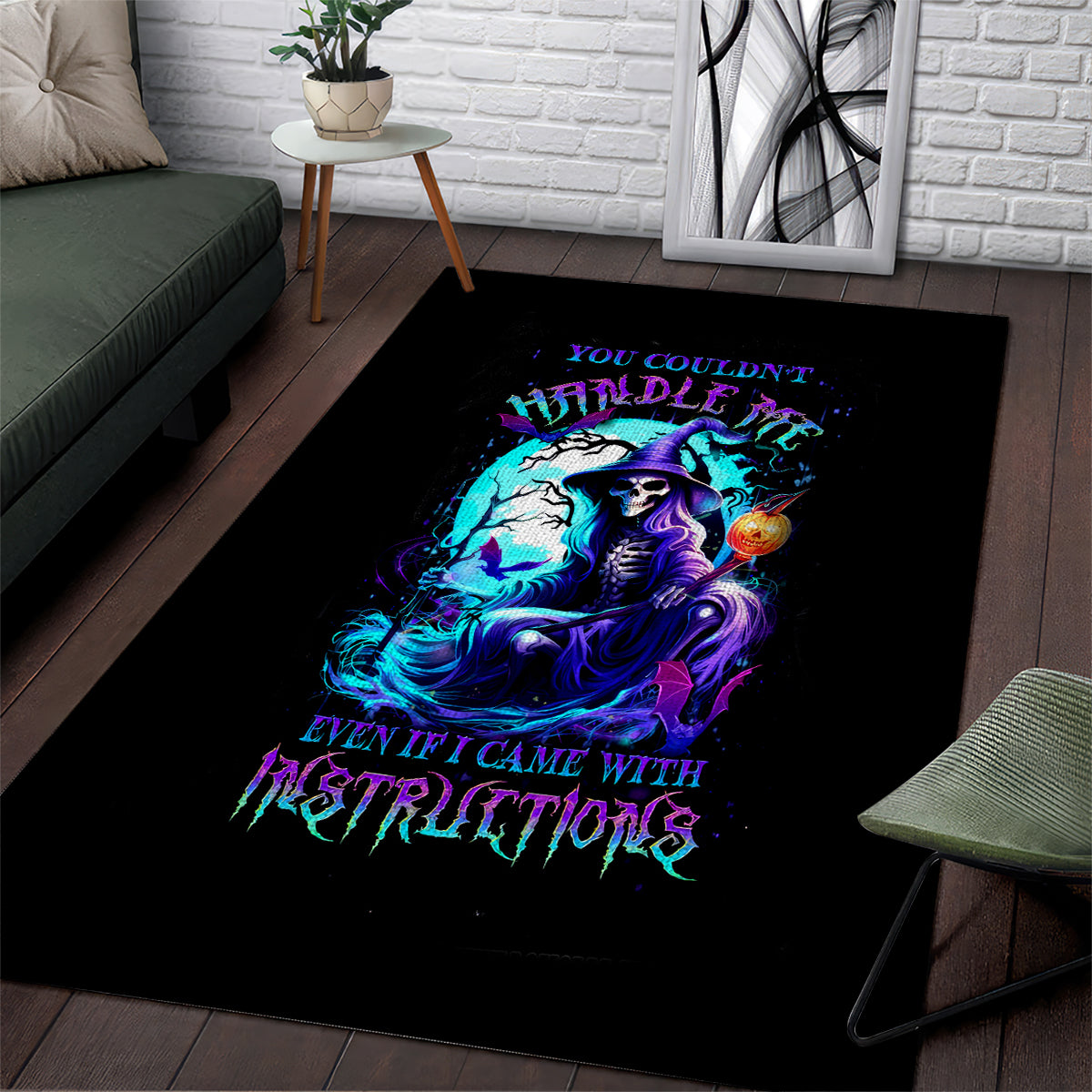 Witch Skull Area Rug You Couldn't Handle Me Even With Intrustions - Wonder Print Shop