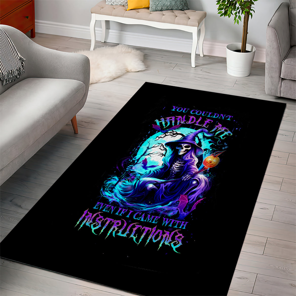 Witch Skull Area Rug You Couldn't Handle Me Even With Intrustions - Wonder Print Shop