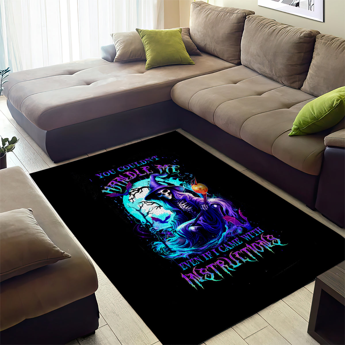 Witch Skull Area Rug You Couldn't Handle Me Even With Intrustions - Wonder Print Shop
