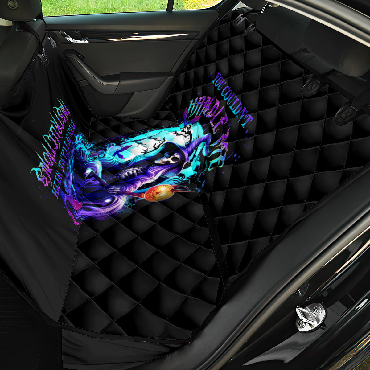 Witch Skull Back Car Seat Cover You Couldn't Handle Me Even With Intrustions - Wonder Print Shop