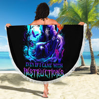 Witch Skull Beach Blanket You Couldn't Handle Me Even With Intrustions - Wonder Print Shop