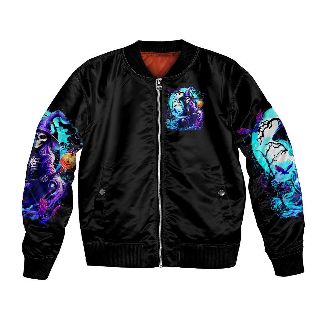 Witch Skull Bomber Jacket You Couldn't Handle Me Even With Intrustions - Wonder Print Shop