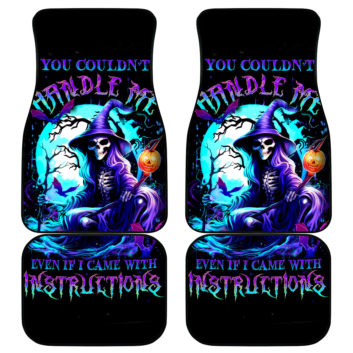 Witch Skull Car Mats You Couldn't Handle Me Even With Intrustions - Wonder Print Shop