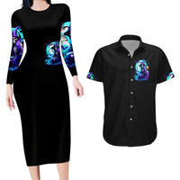 Witch Skull Couples Matching Long Sleeve Bodycon Dress and Hawaiian Shirt You Couldn't Handle Me Even With Intrustions - Wonder Print Shop