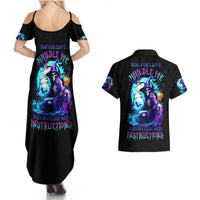 Witch Skull Couples Matching Summer Maxi Dress and Hawaiian Shirt You Couldn't Handle Me Even With Intrustions - Wonder Print Shop
