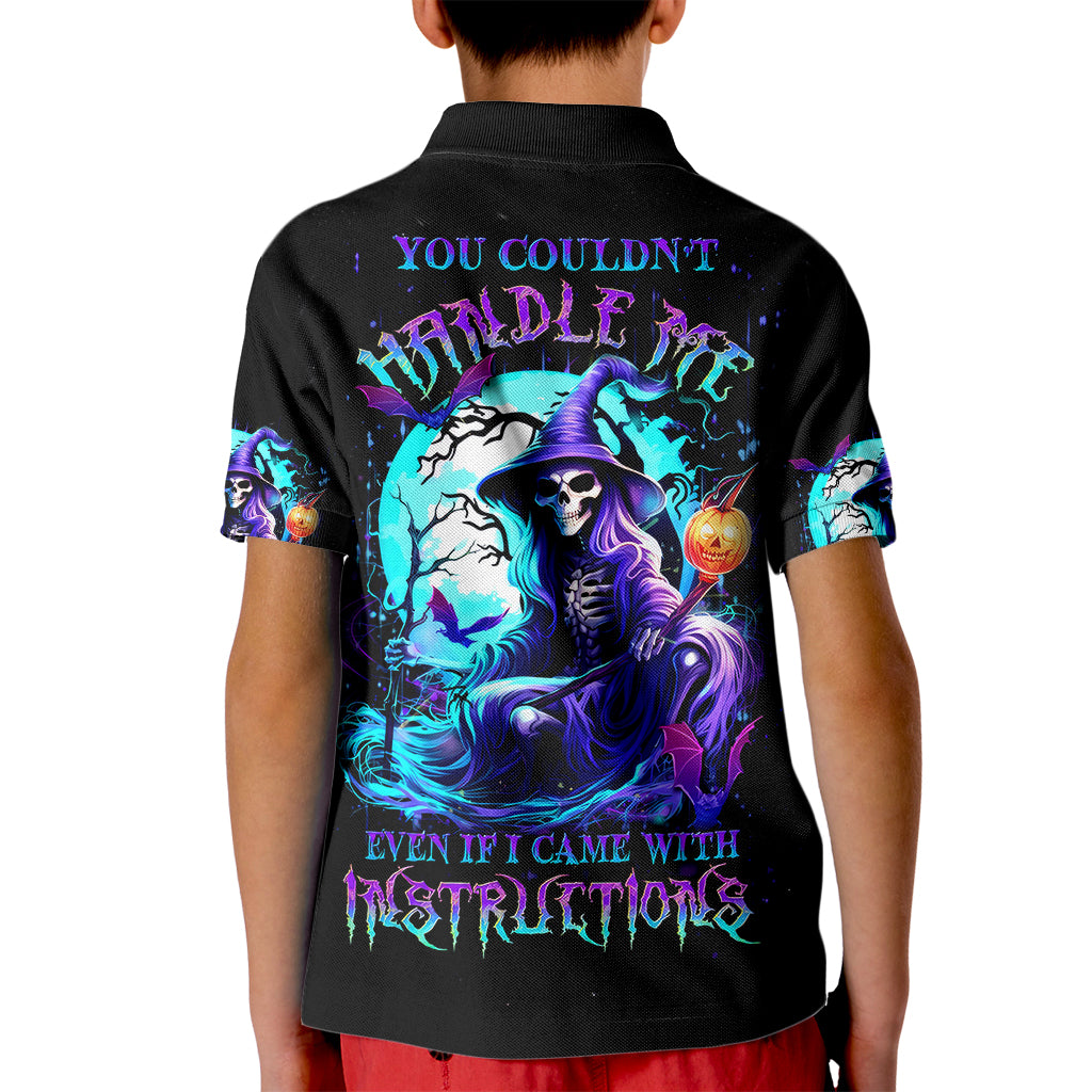 Witch Skull Kid Polo Shirt You Couldn't Handle Me Even With Intrustions - Wonder Print Shop