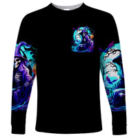 Witch Skull Long Sleeve Shirt You Couldn't Handle Me Even With Intrustions - Wonder Print Shop