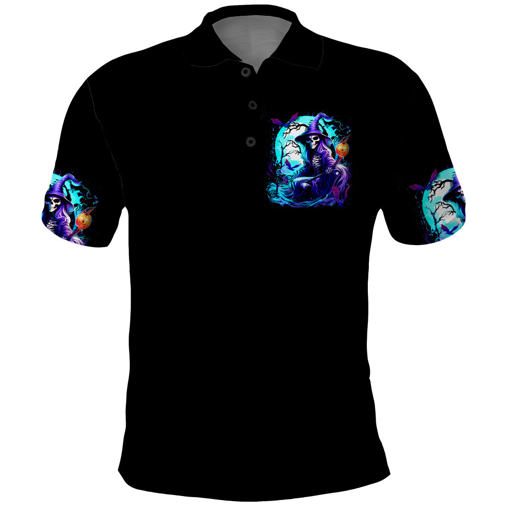 Witch Skull Polo Shirt You Couldn't Handle Me Even With Intrustions - Wonder Print Shop