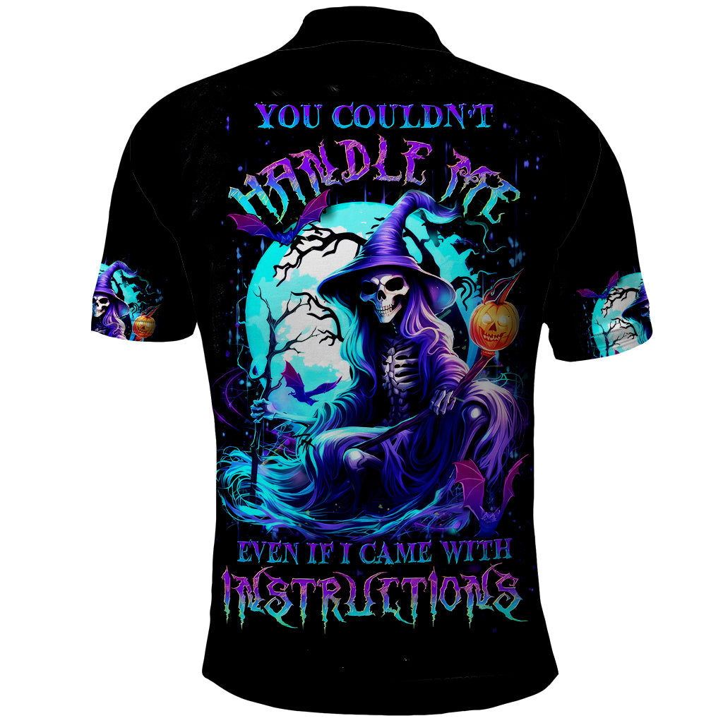 Witch Skull Polo Shirt You Couldn't Handle Me Even With Intrustions - Wonder Print Shop