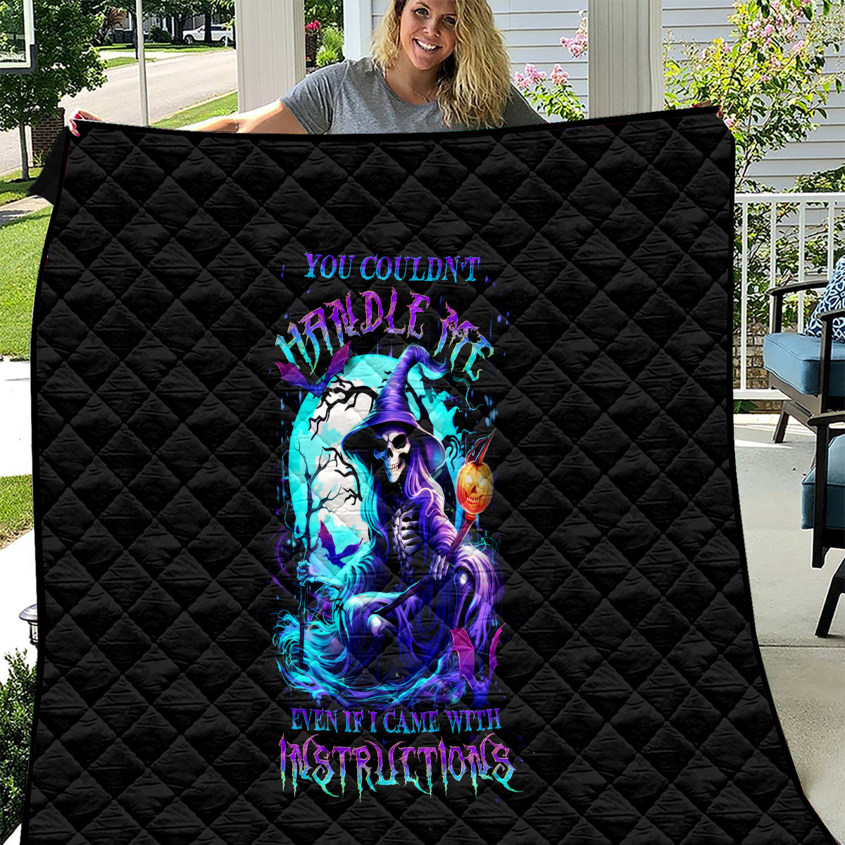 Witch Skull Quilt You Couldn't Handle Me Even With Intrustions - Wonder Print Shop