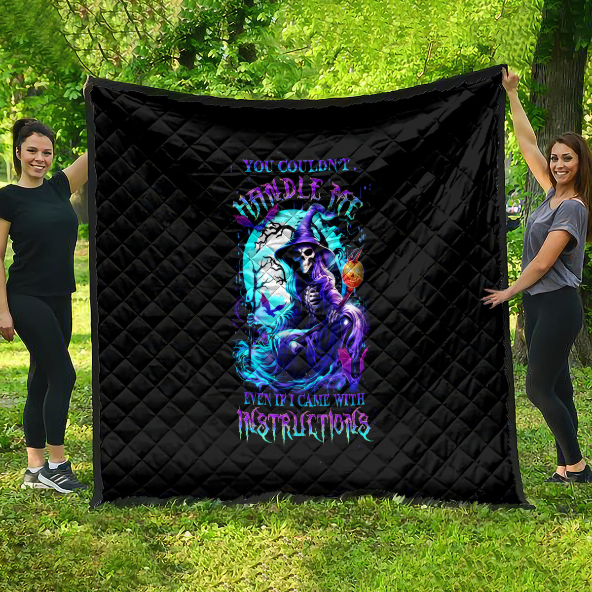 Witch Skull Quilt You Couldn't Handle Me Even With Intrustions - Wonder Print Shop