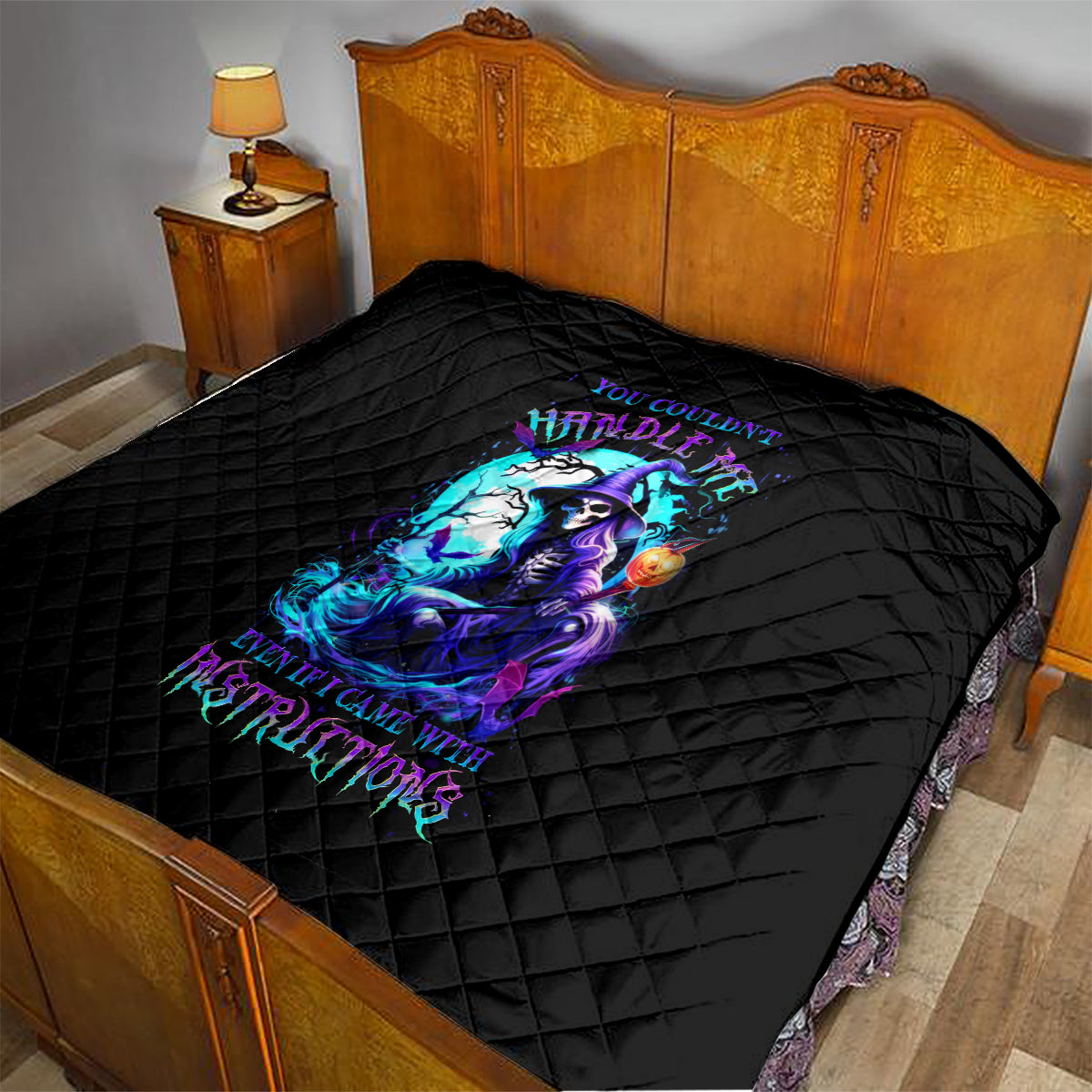 Witch Skull Quilt You Couldn't Handle Me Even With Intrustions - Wonder Print Shop